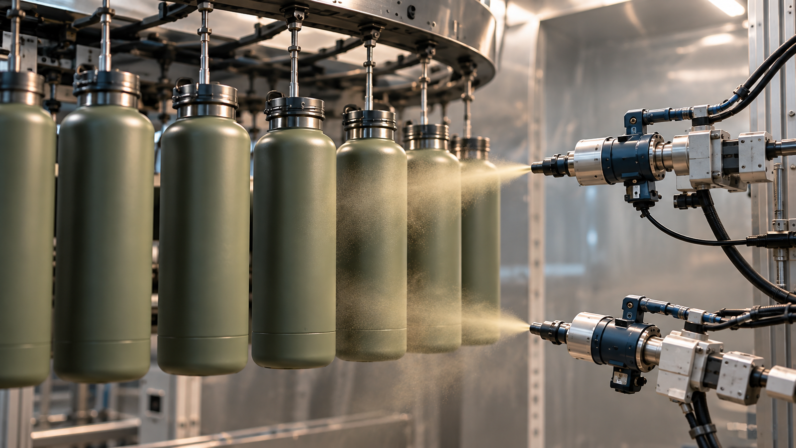 Drinkware color and finishing process