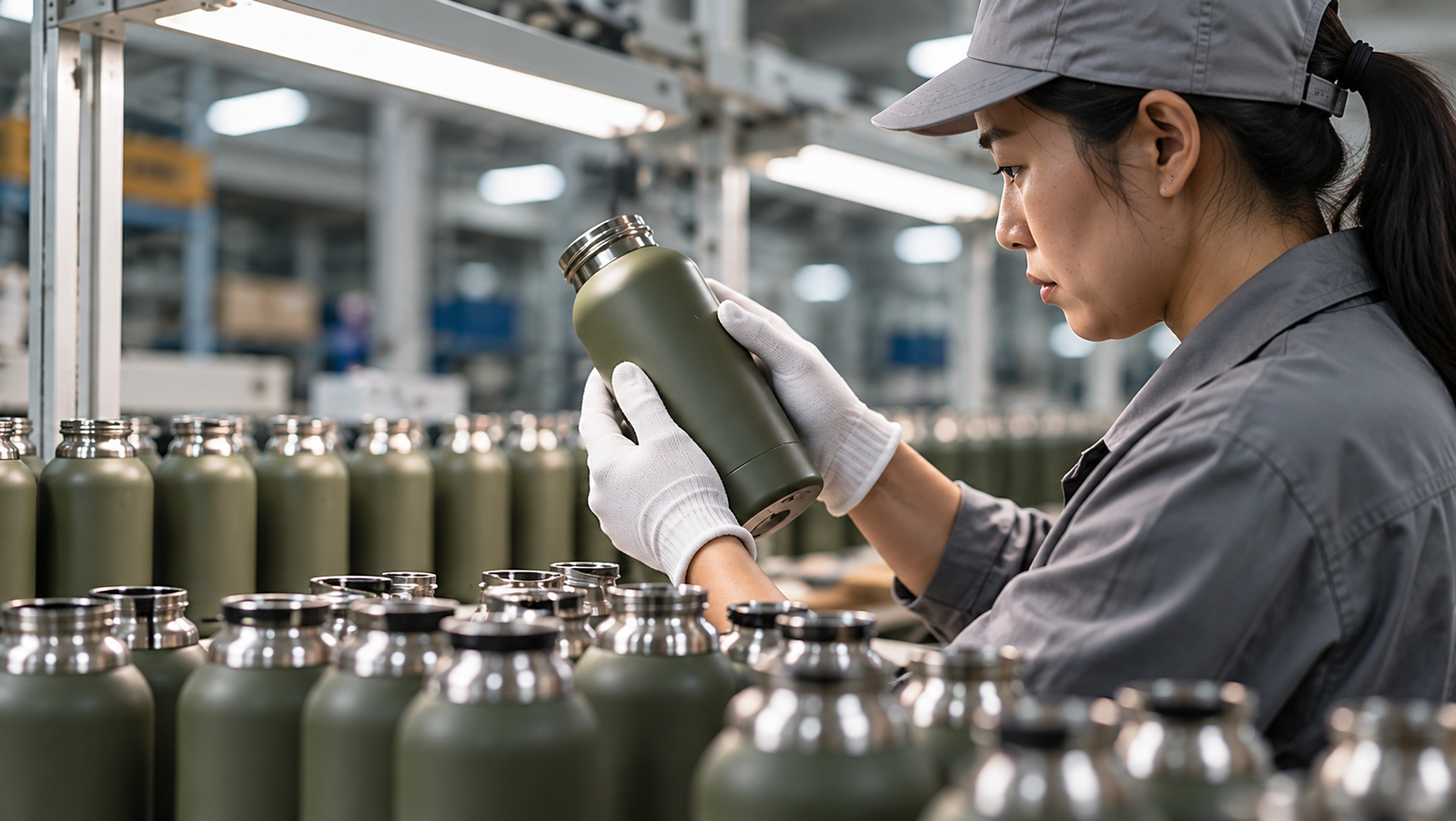 Drinkware quality control inspection